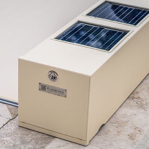 Solar panels on a sand housing